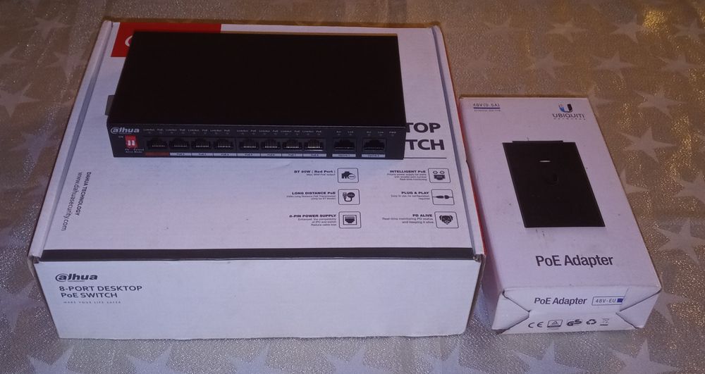 Poe Switch Dahua + Poe adapter Ubiquiti