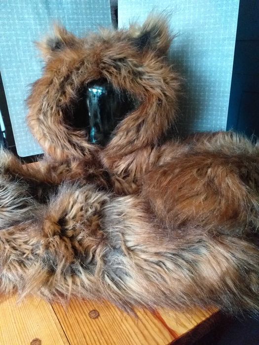 Теплая, меховая шапка, искусственный мех, под лисицу, р 56-57.