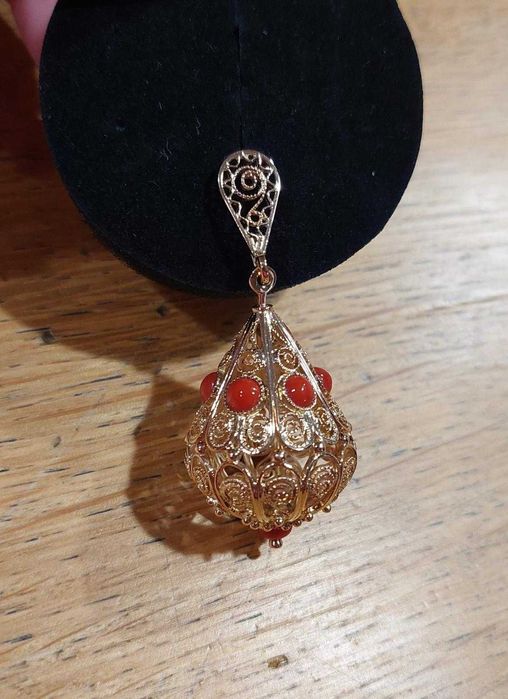 Bransoletka Wisior Pierścień: Złoto 585 plus Koral Piękne wykonanie