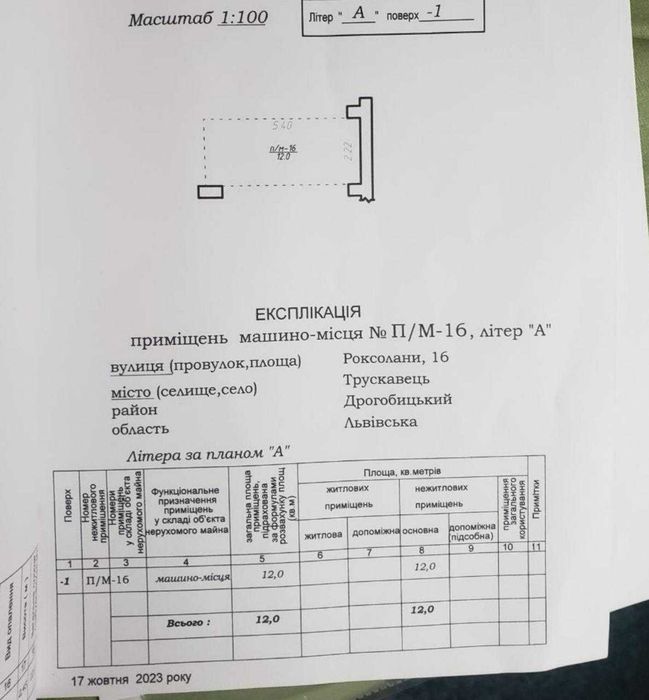 Паркомісце Трускавець Веранда Оренда