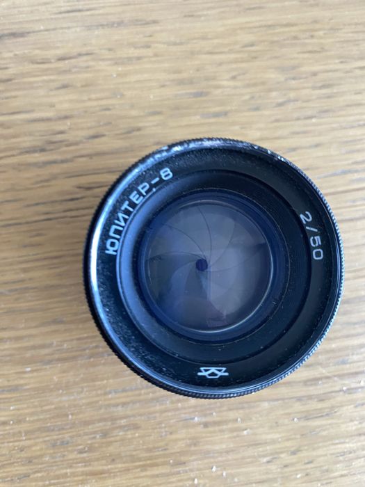 Lente jupiter-8 50mm f2 preta com acessorios