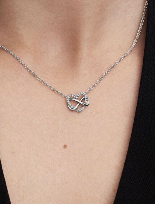 Кулон Pandora Infinity Heart срібло / Підвіска Пандора серце нескінченність срібло 925