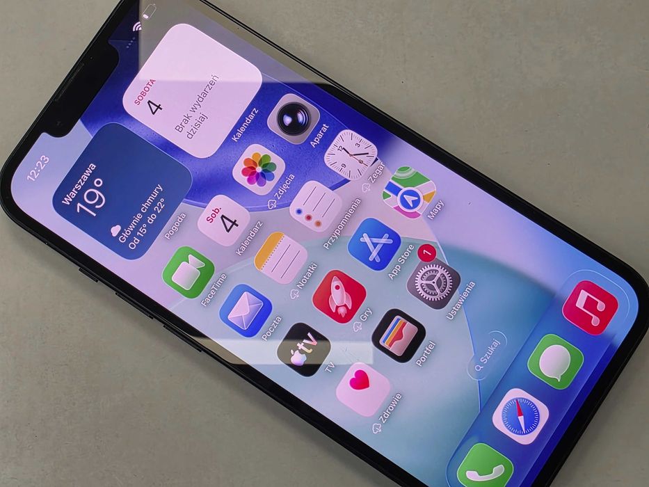 iPhone 13 512GB Dual SIM (SIM + eSIM) / Midnight/ BAT 76%/ Grade B/ + ładowarka/ GW 6 MSC