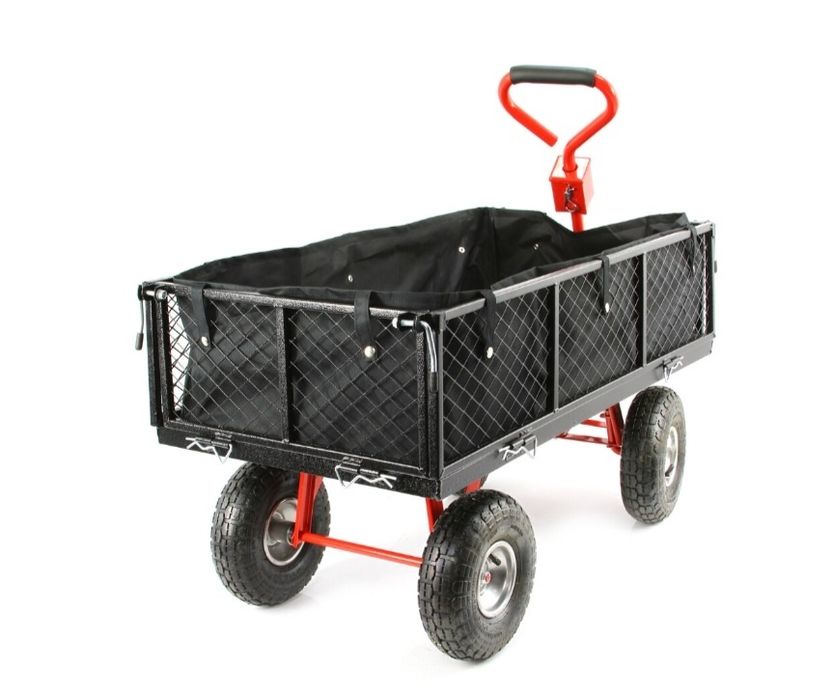 Wózek ogrodowy 400kg uchwyt hak + wkład materiałowy