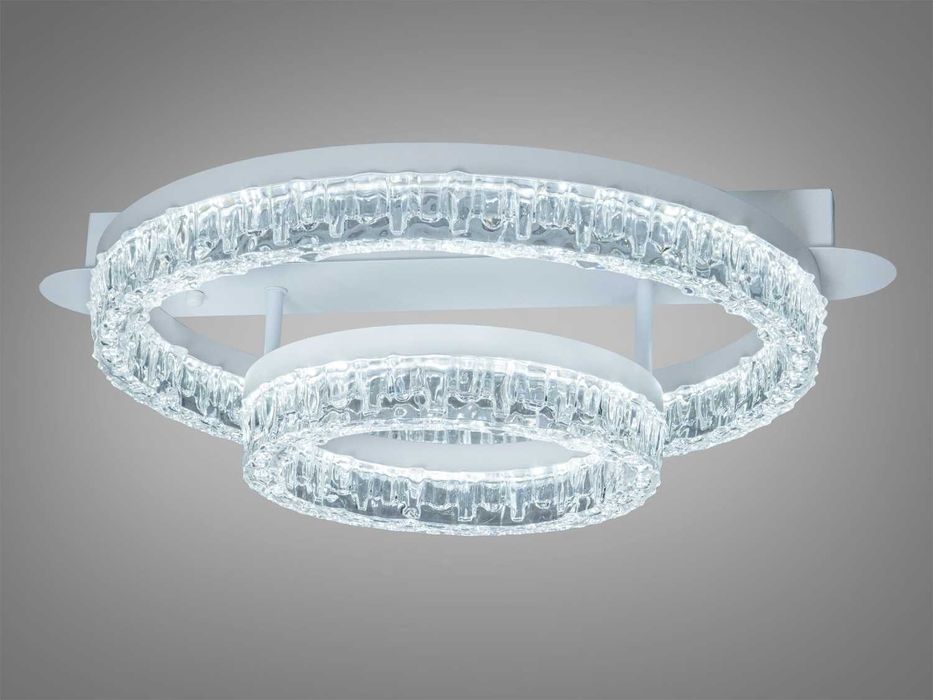 Стельова LED люстра два кільця біла 60W 3 режими