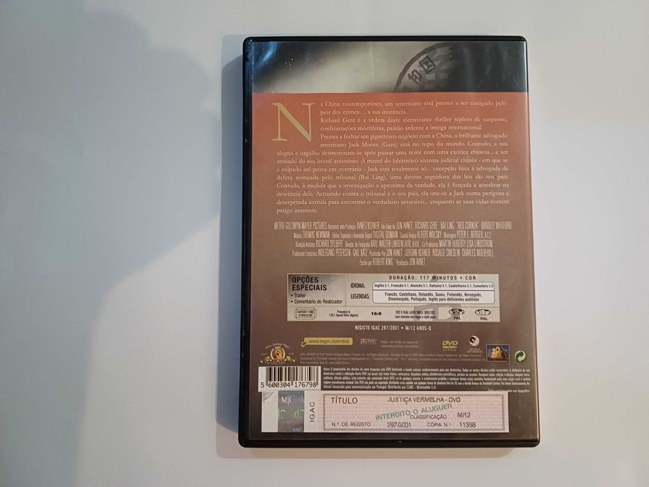 DVD - Justiça vermelha, com Richard Gere, Bai Ling, Bradley Whitford64398439886210121