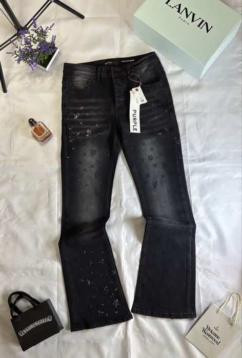 Джинси slim fit Purple Пурпл фларед слим джинси Топ Якість