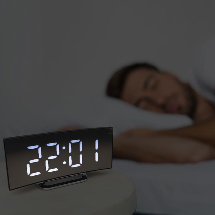 Zegar Elektroniczny z Budzikiem i Termometrem Mirror CLK-03 Biały