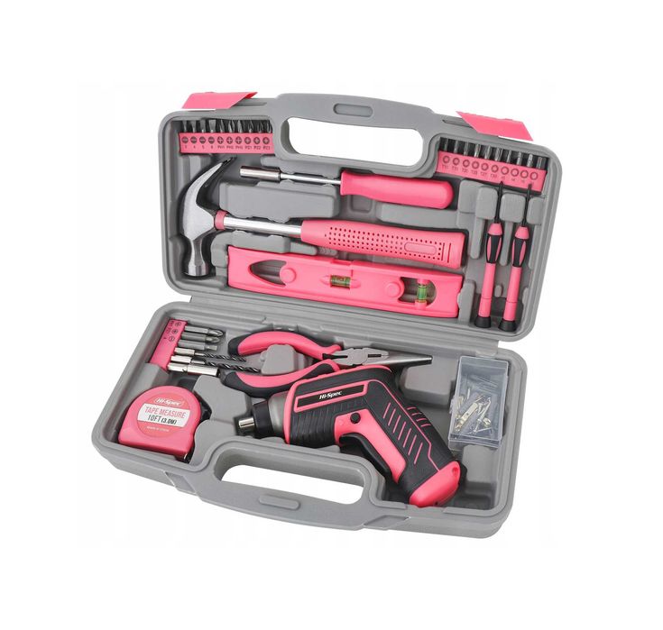 Zestaw narzędzi dla kobiet do domowych napraw z wkrętarką NOWY !!