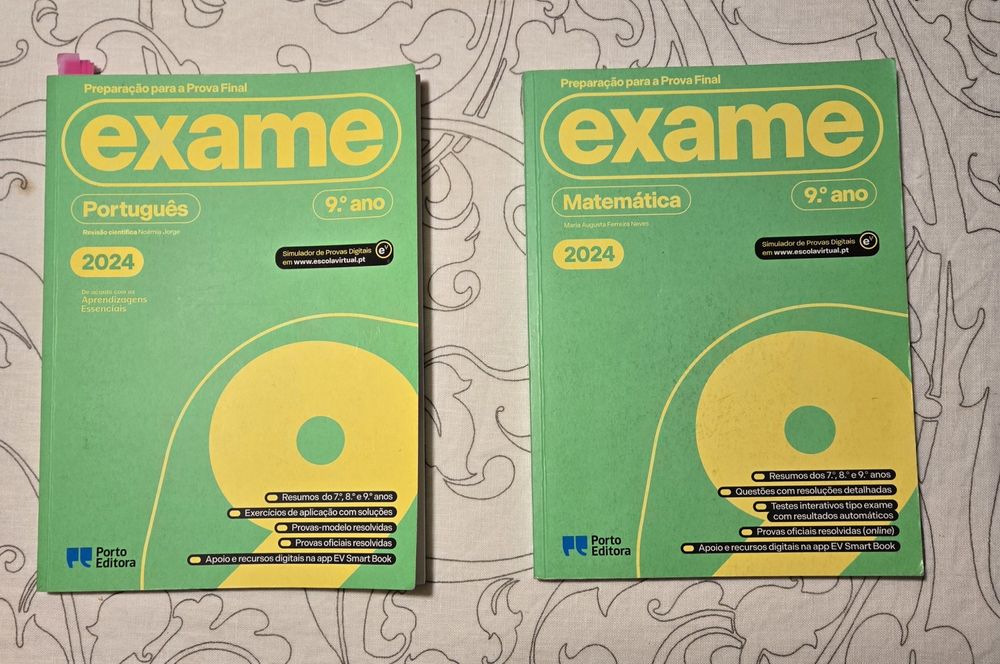 Livro exames 9 ano Matemática e Português - Porto Editora