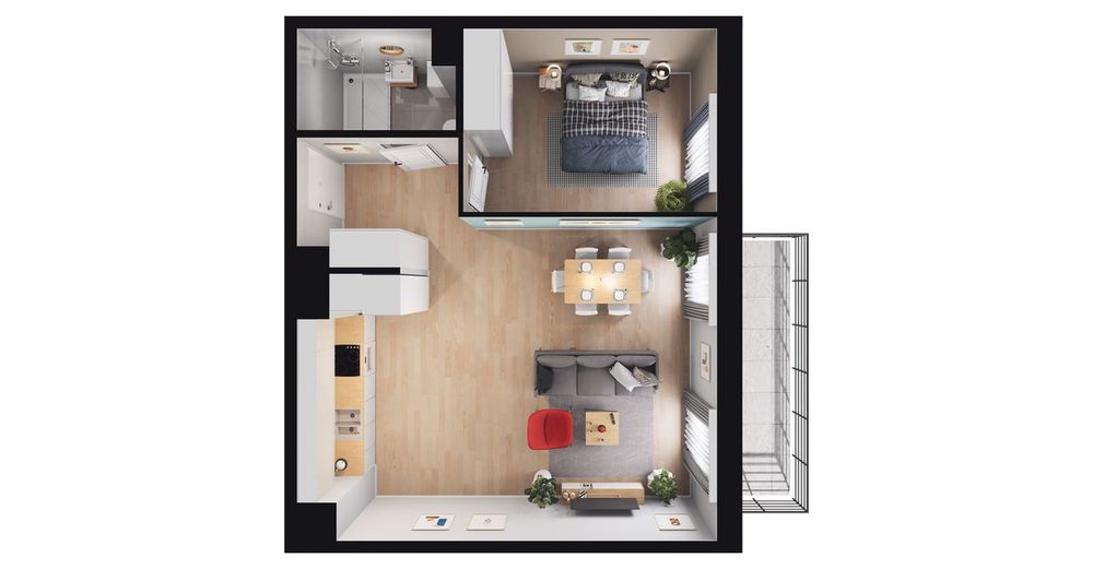 2-pokojowe mieszkanie 50m2 + balkon Bezpośrednio