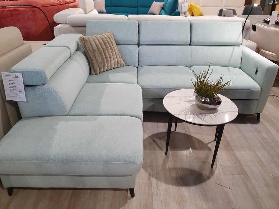 Narożnik Primula z funkcją spania,lampka,gniazdo USB VERO Promocja 15%