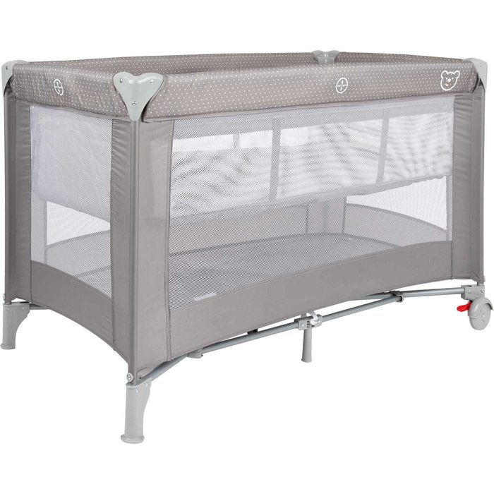 Cama de viagem happy bear cinza