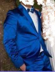 Fato de cerimónia azul royal  (tecido acetinado e brilhante)