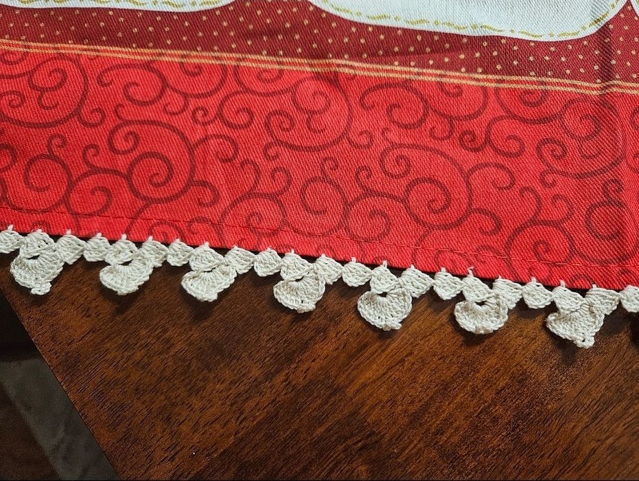Toalha natal com renda feita à mão (Nova)