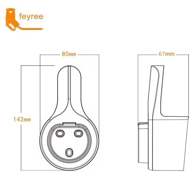 Suporte + gancho para cabo