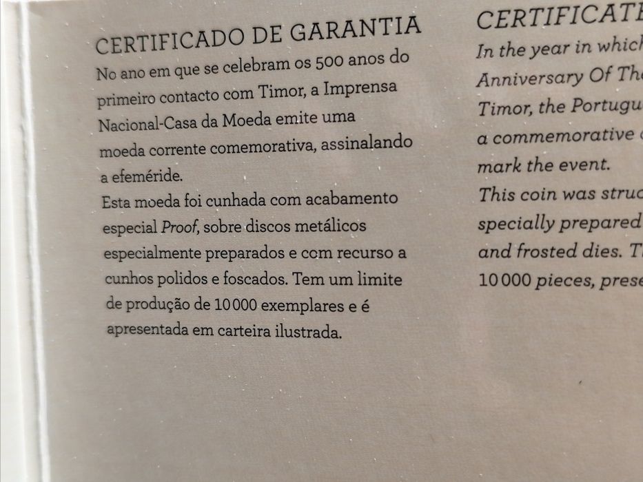 2€ Proof "500 anos Timor" 2015