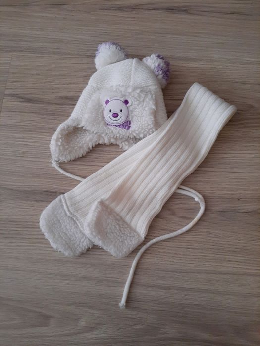 Komplet zimowy czapka i szalik niemowlęca