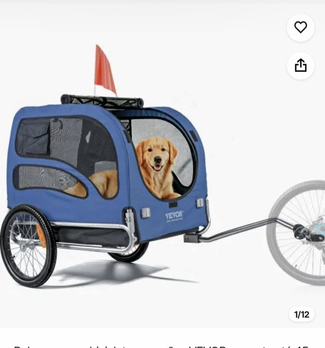 Carro transporte cachorro atrelar a bicicleta