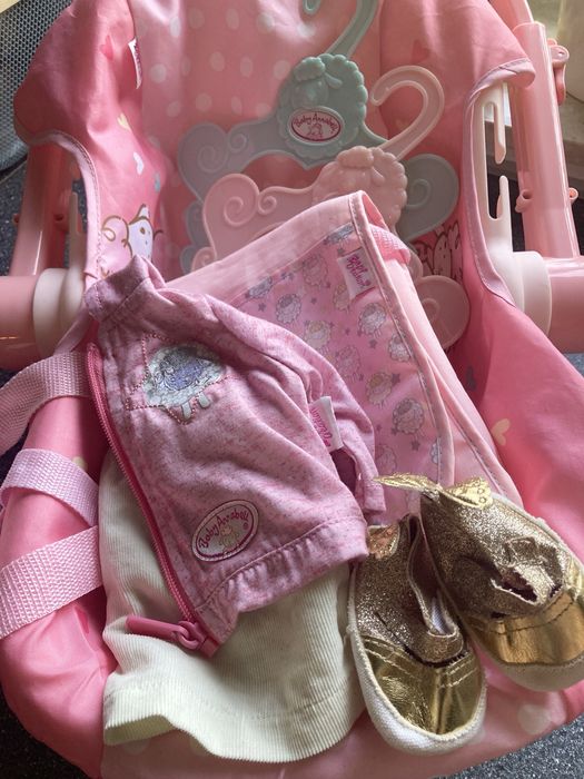 Baby Annabell zestaw, baby annabell nosidelko/ sukienka/ torebka