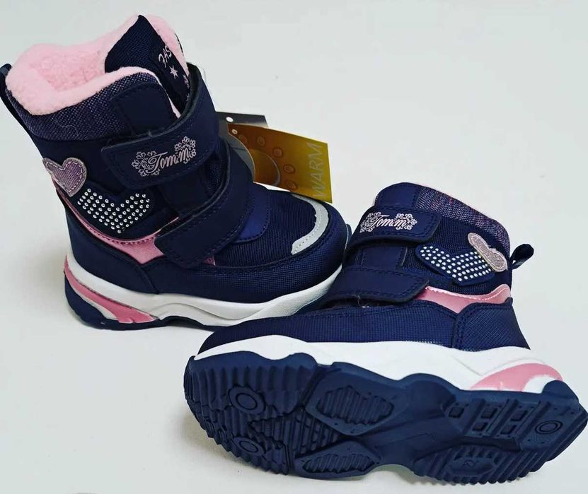 Зимові термо чоботи для дівчинки Синій Tom.m р  22  23  24  25  26  27