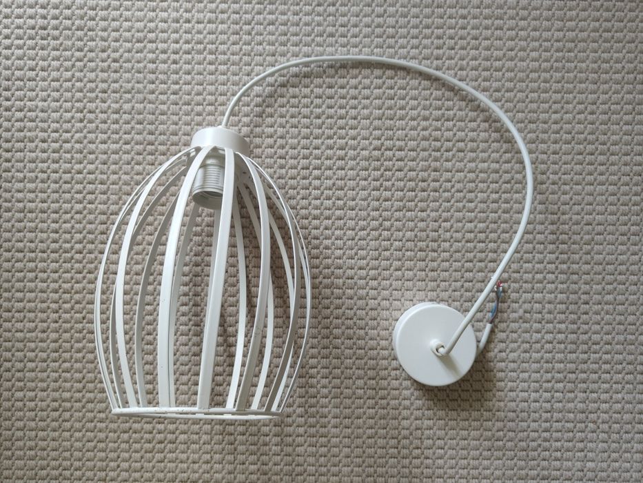 Lampa sufitowa wisząca loft, pojedyncza, biała