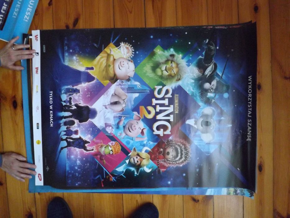 Plakaty z kina bajki filmy Sing2 i inne Wonka