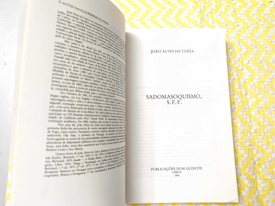 Sadomasoquismo S.FF. – 
João Alves da Costa