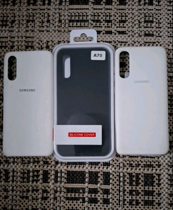 Чехол силиконовый Самсунг А70. Soft-touhc покрытие с микрофиброй внутр