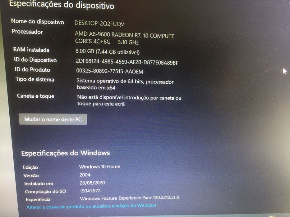 PC HP - 2017 - AMD A8-9600