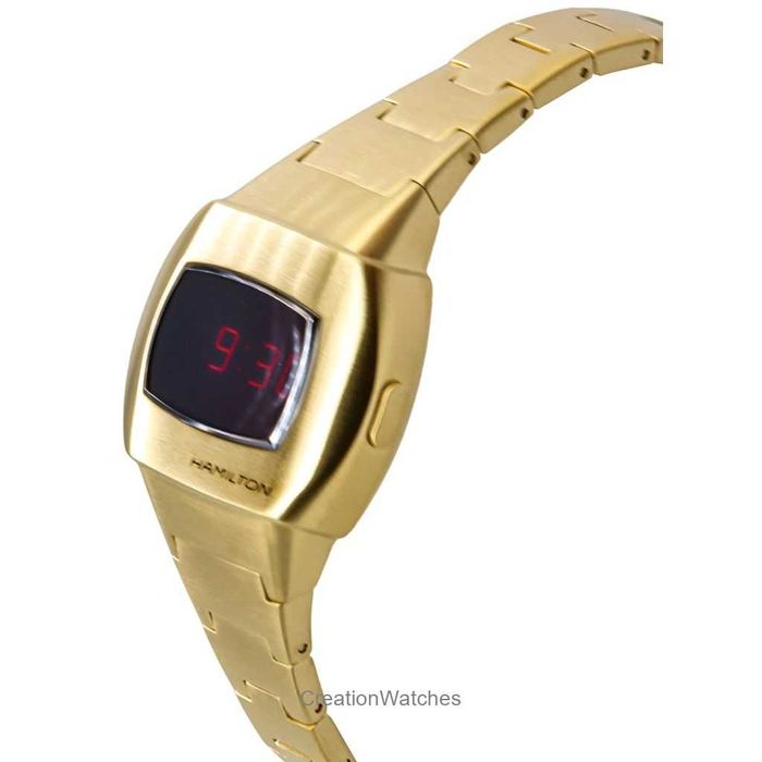 Hamilton American Classic PSR 74 Złoty zegarek z czerwoną tarczą