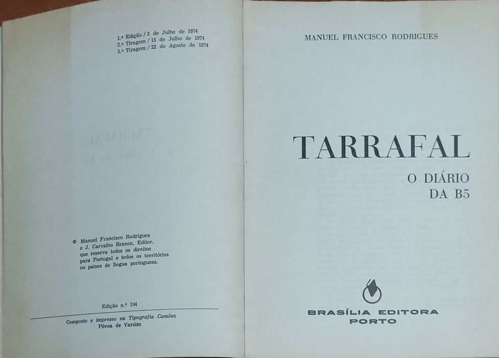 Tarrafal Aldeia da morte - Manuel Francisco Rodrigues ®1974