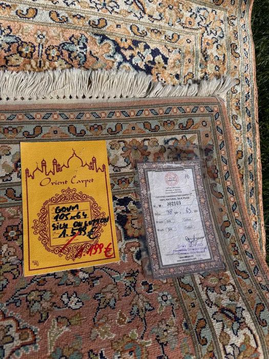 Nowy Jedwabny r.tkany dywan perski GHOUM / GHOM 105x64 galeria 7 tyś