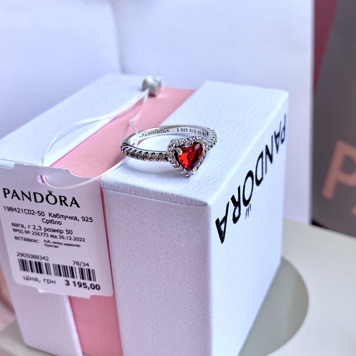 Каблучка Пандора Pandora оригінал кільце Кольцо «Червоне серце» нова