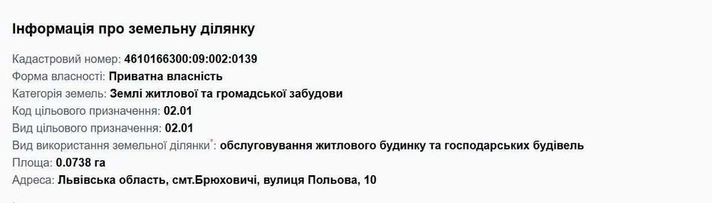 Продаж ділянки 7,4 сотих в Брюховичах.Без комісії