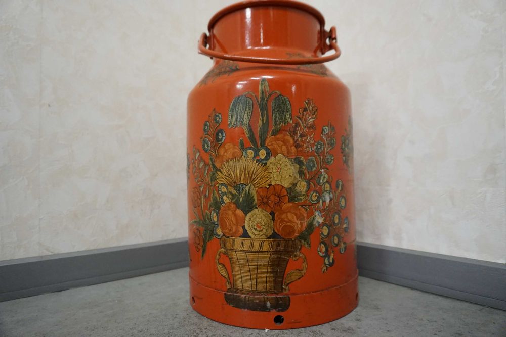 Kana bańka Kanka na mleko dekoracja wys. 45 cm malowane kwiaty r-225