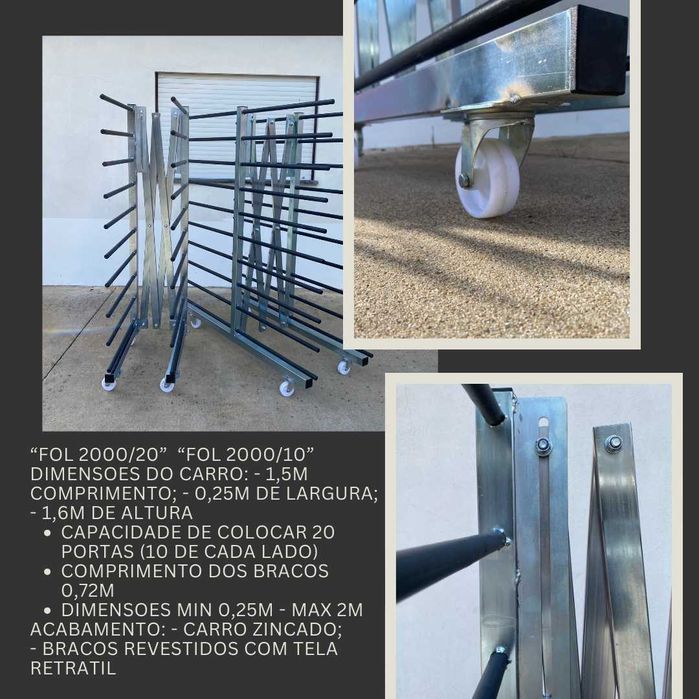 Carro Suporte de 10 ou 20 Portas