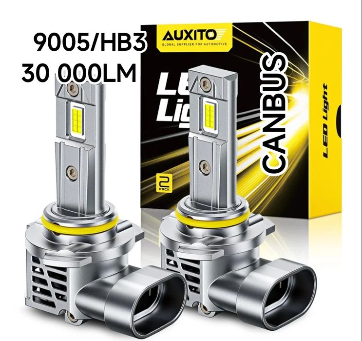 Auxito 9005 HB3 Canbus LED лампи автомобільні з вентилятором