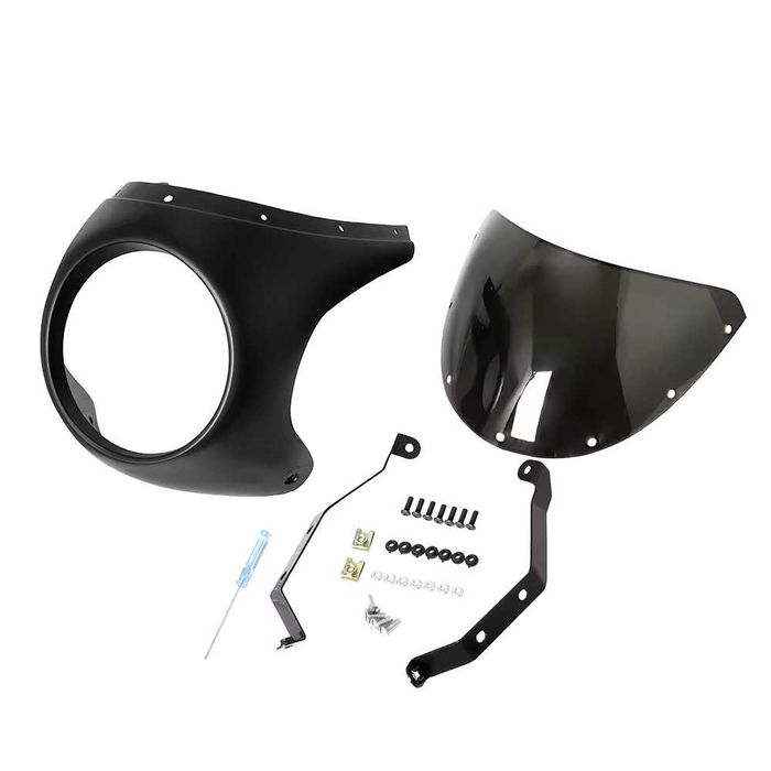 Conjunto Carenagem com Pára-Brisas para Farol 7 Polegadas