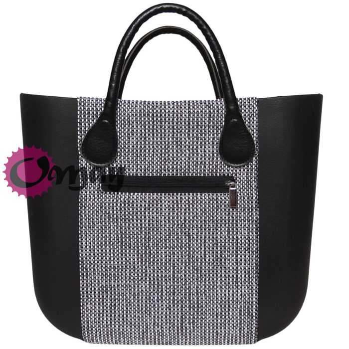 Czarny organizer do OBAG STANDARD +OPASKA Pionowa plecionka OMAY