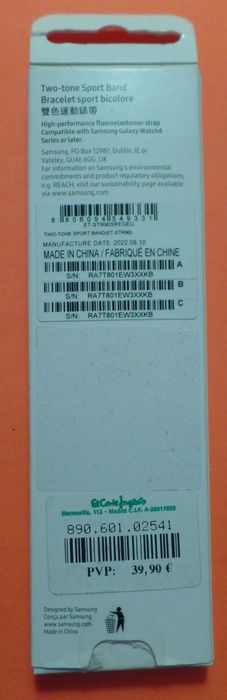 Pulseira Samsung Galaxy Watch 20mm S/M – como nova (Original)