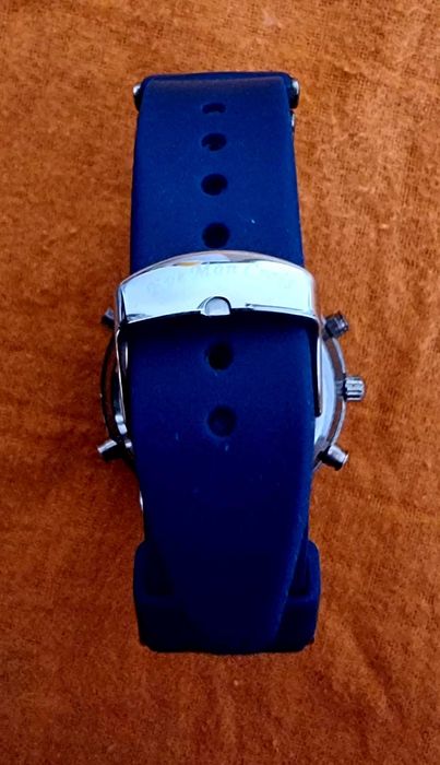 Relógio Original Eve Mon Crois B-303 Dual Time Alarme com Pulseira de Borracha TopImaculado