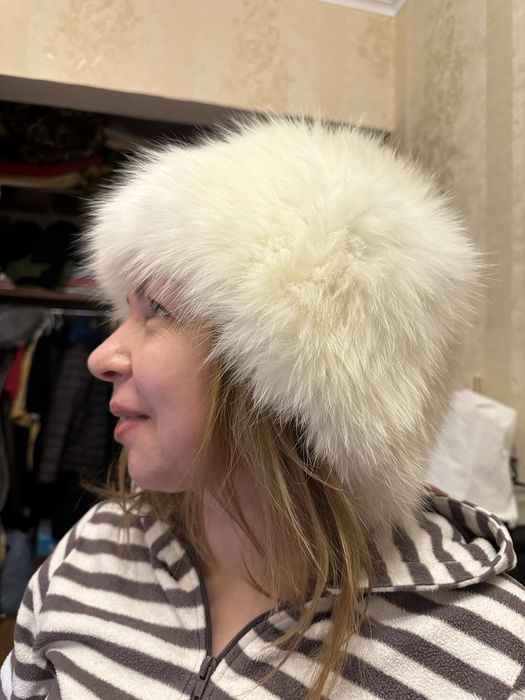 Шапка , натуральне хутро , песець