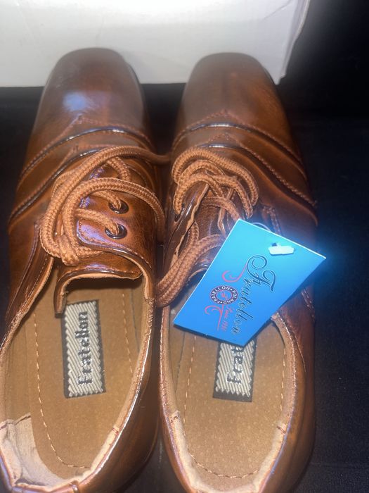 Buty męskie skórzane Fratellon brązowe – eleganckie półbuty / oxfordy