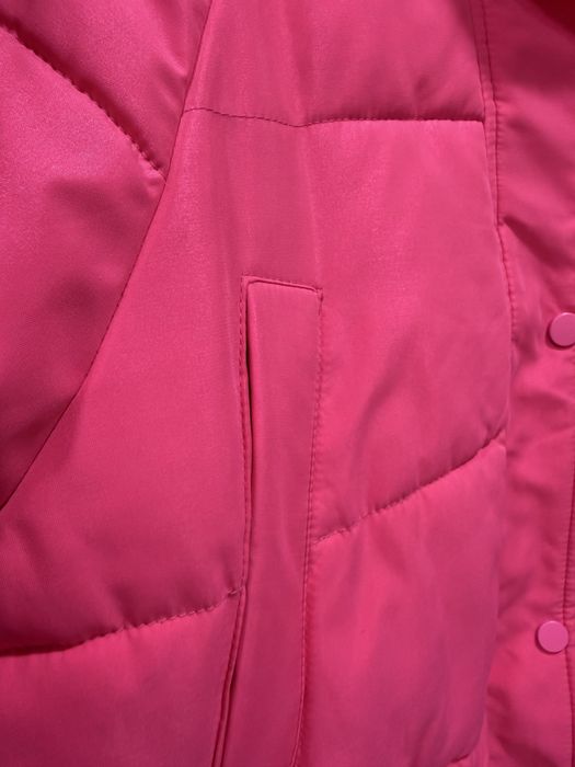 Куртка пуховик зимняя женская розовая матовая  размер L