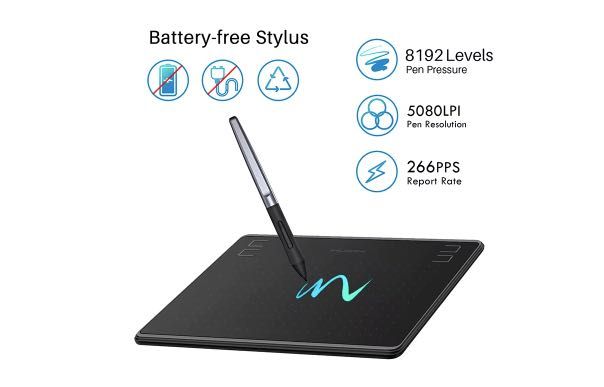 Графічний планшет HUION HS64 для малювання та навчання