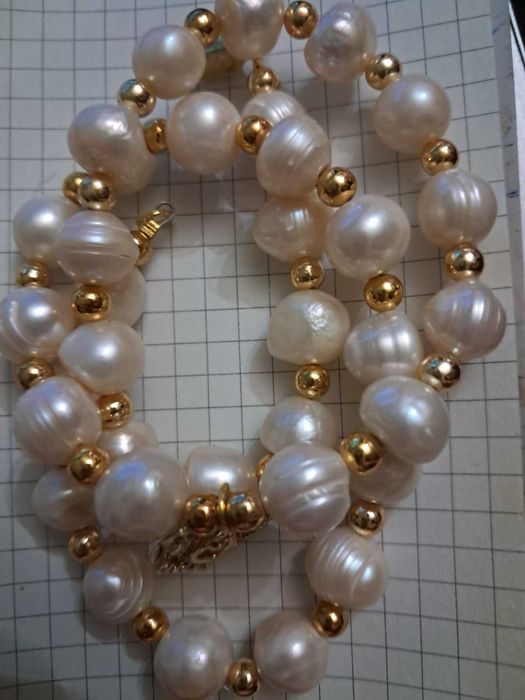Бусы-колье из натурального жемчуга