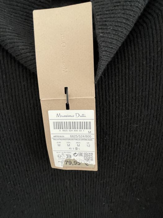 Vestido Malha preto Massimo Dutti