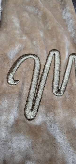 Beżowy dres komplet damski welurowy milutki damski S M