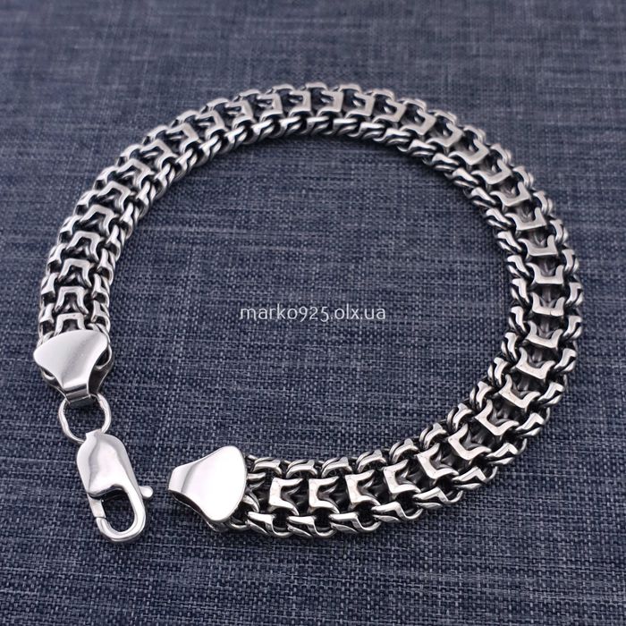 Чоловічий срібний браслет Фараон Трактор срібло 925 масивний